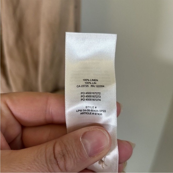 Aritzia linen button down shirt dress khaki - Picture 5 of 8